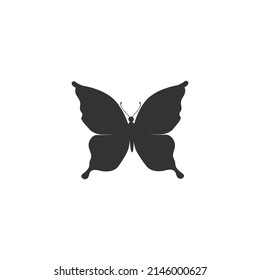 Butterfly silhouette icon vector on a white background flat sign