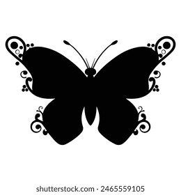 Butterfly Silhouette icon with white background