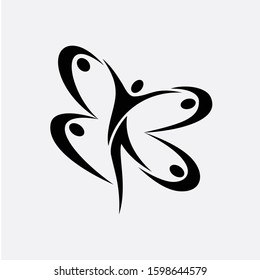 Butterfly silhouette icons set. Vector Illustrations