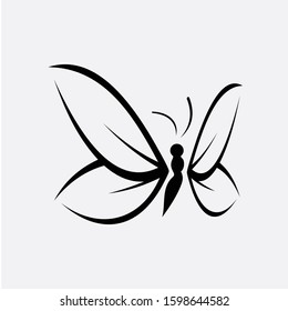 Butterfly silhouette icons set. Vector Illustrations
