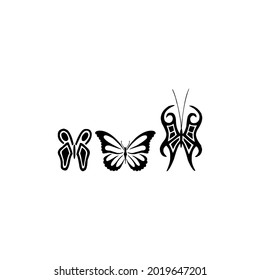 Butterfly silhouette icons set. Vector Illustrations.