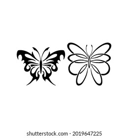 Butterfly silhouette icons set. Vector Illustrations.