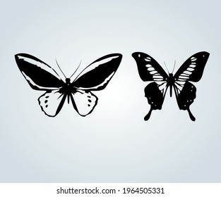 Silhouettensymbole im Schmetterlingsformat - Vektorgrafiken