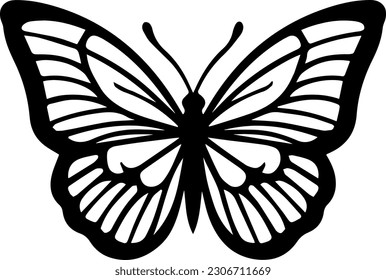 Butterfly silhouette icons Vector Illustrations.