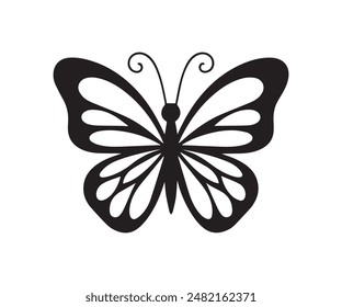 Butterfly silhouette icons. Vector Illustrations.