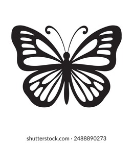 Butterfly silhouette icons. Vector Illustrations.