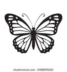 Butterfly silhouette icons. Vector Illustrations.