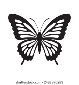 Butterfly silhouette icons. Vector Illustrations.