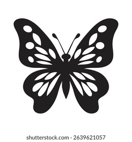 Butterfly silhouette icons. Vector Illustrations.