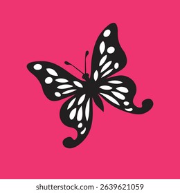 Butterfly silhouette icons. Vector Illustrations.