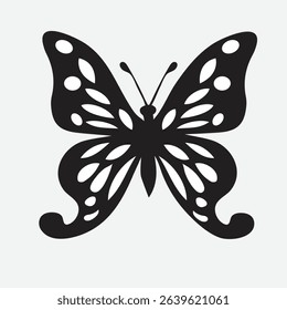 Butterfly silhouette icons. Vector Illustrations.