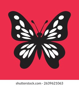 Butterfly silhouette icons. Vector Illustrations.