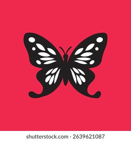 Butterfly silhouette icons. Vector Illustrations.