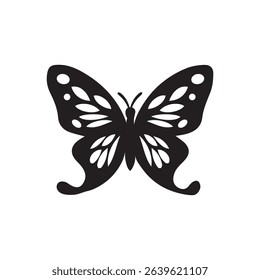 Butterfly silhouette icons. Vector Illustrations.