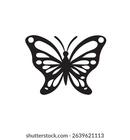 Butterfly silhouette icons. Vector Illustrations.