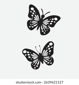 Butterfly silhouette icons. Vector Illustrations.