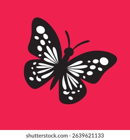 Butterfly silhouette icons. Vector Illustrations.
