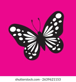 Butterfly silhouette icons. Vector Illustrations.