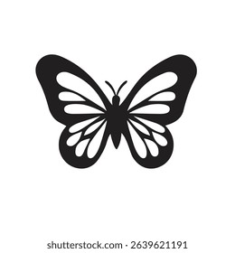 Butterfly silhouette icons. Vector Illustrations.