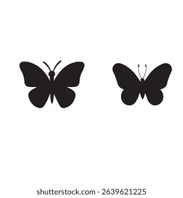 Butterfly silhouette icons. Vector Illustrations.
