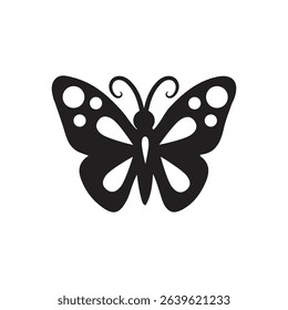 Butterfly silhouette icons. Vector Illustrations.