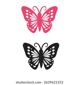 Butterfly silhouette icons. Vector Illustrations.