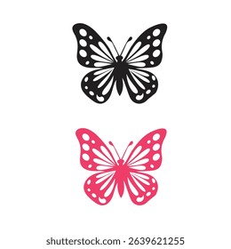 Butterfly silhouette icons. Vector Illustrations.