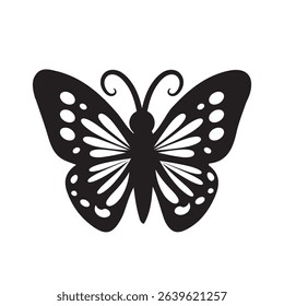 Butterfly silhouette icons. Vector Illustrations.