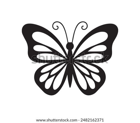 Butterfly silhouette icons. Vector Illustrations.