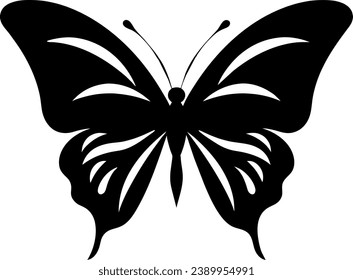 Butterfly silhouette, Butterfly illustration, Design for tattoo, Butterfly tattoo, Beautiful butterflies.