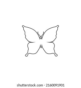 Butterfly silhouette line icon vector on a white background flat sign