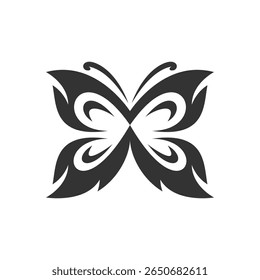 Butterfly Silhouette Logo Design black color