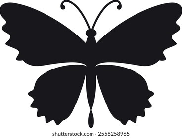 butterfly silhouette logo design vector style on a white background