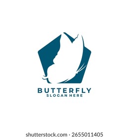 Silueta de mariposa logo diseño Vector Plantilla
