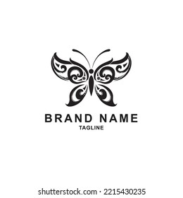 Butterfly Silhouette Logo Vector Asset