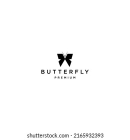 Butterfly silhouette logo vector icon design template
