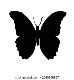 Butterfly Silhouette on isolated background. Vector drawing
