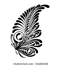 butterfly silhouette paisley