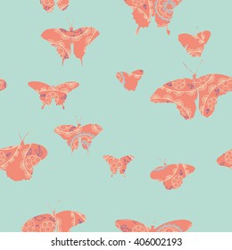 butterfly silhouette, pattern - vector illustrator