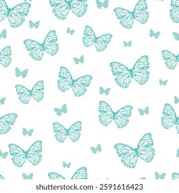 Butterfly silhouette seamless pattern background design template.