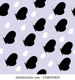 Butterfly silhouette seamless pattern wallpaper perfect for clothing fabric, background, or wrapping paper
