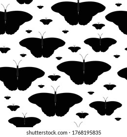 Silueta de mariposa tapiz sin soldadura de patrón perfecto para tela de ropa, fondo o papel envolvente