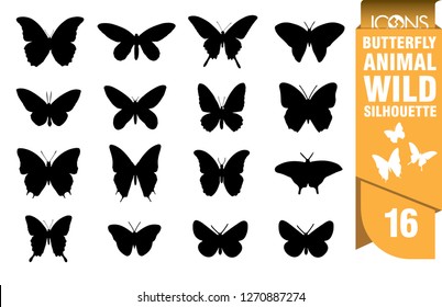 Butterfly silhouette set