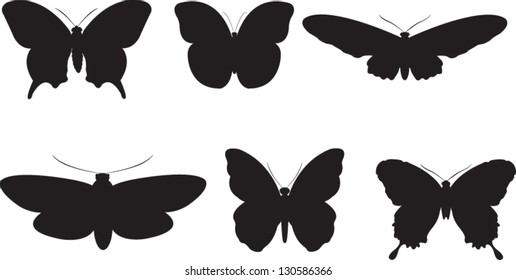 Butterfly silhouette set