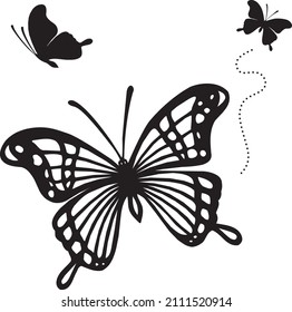 Butterfly silhouette set (insect illustration)