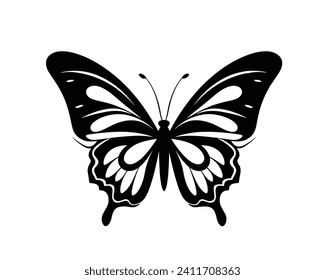 butterfly silhouette set. butterfly vector illustration. butterfly isolated vector on white background.