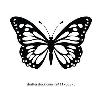 conjunto de silueta de mariposa. ilustración vectorial de mariposa. vector aislado de mariposa sobre fondo blanco.