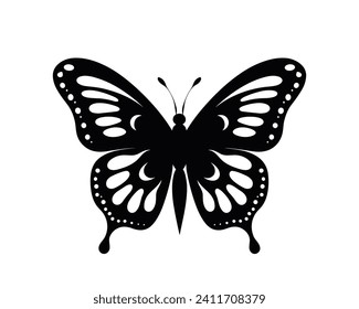 butterfly silhouette set. butterfly vector illustration. butterfly isolated vector on white background.
