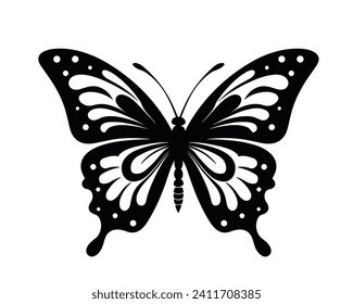 conjunto de silueta de mariposa. ilustración vectorial de mariposa. vector aislado de mariposa sobre fondo blanco.