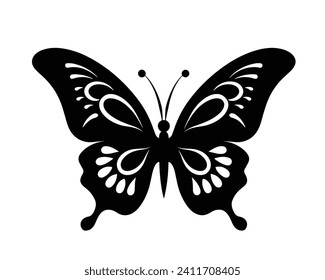 conjunto de silueta de mariposa. ilustración vectorial de mariposa. vector aislado de mariposa sobre fondo blanco.